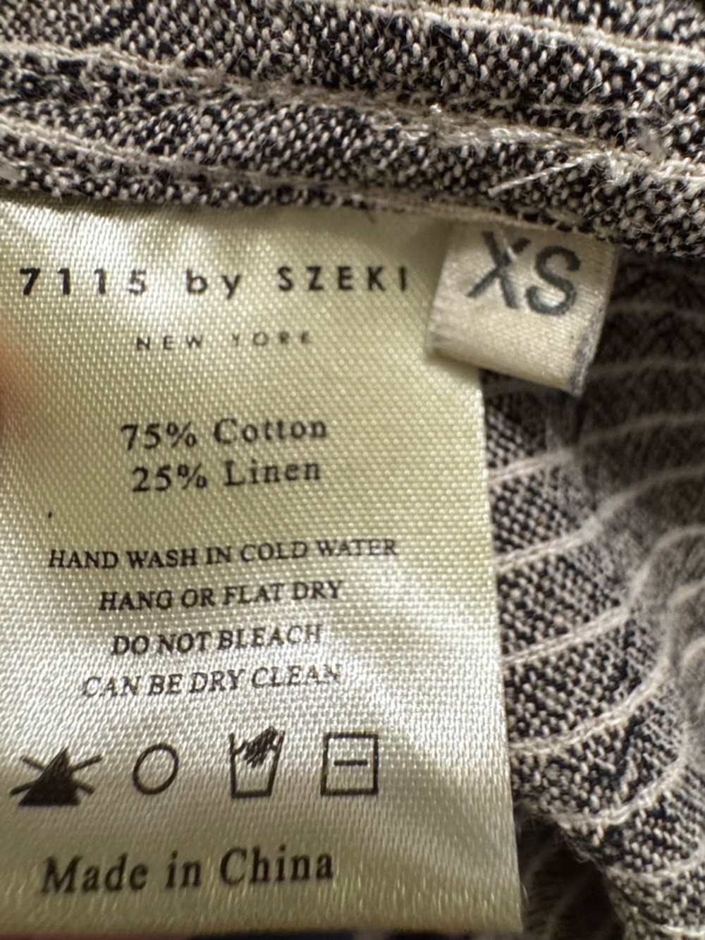 7115 by Szeki Linen Shirt Dress / Tunic – Oversized Minimalist Striped - Picture 4 of 4